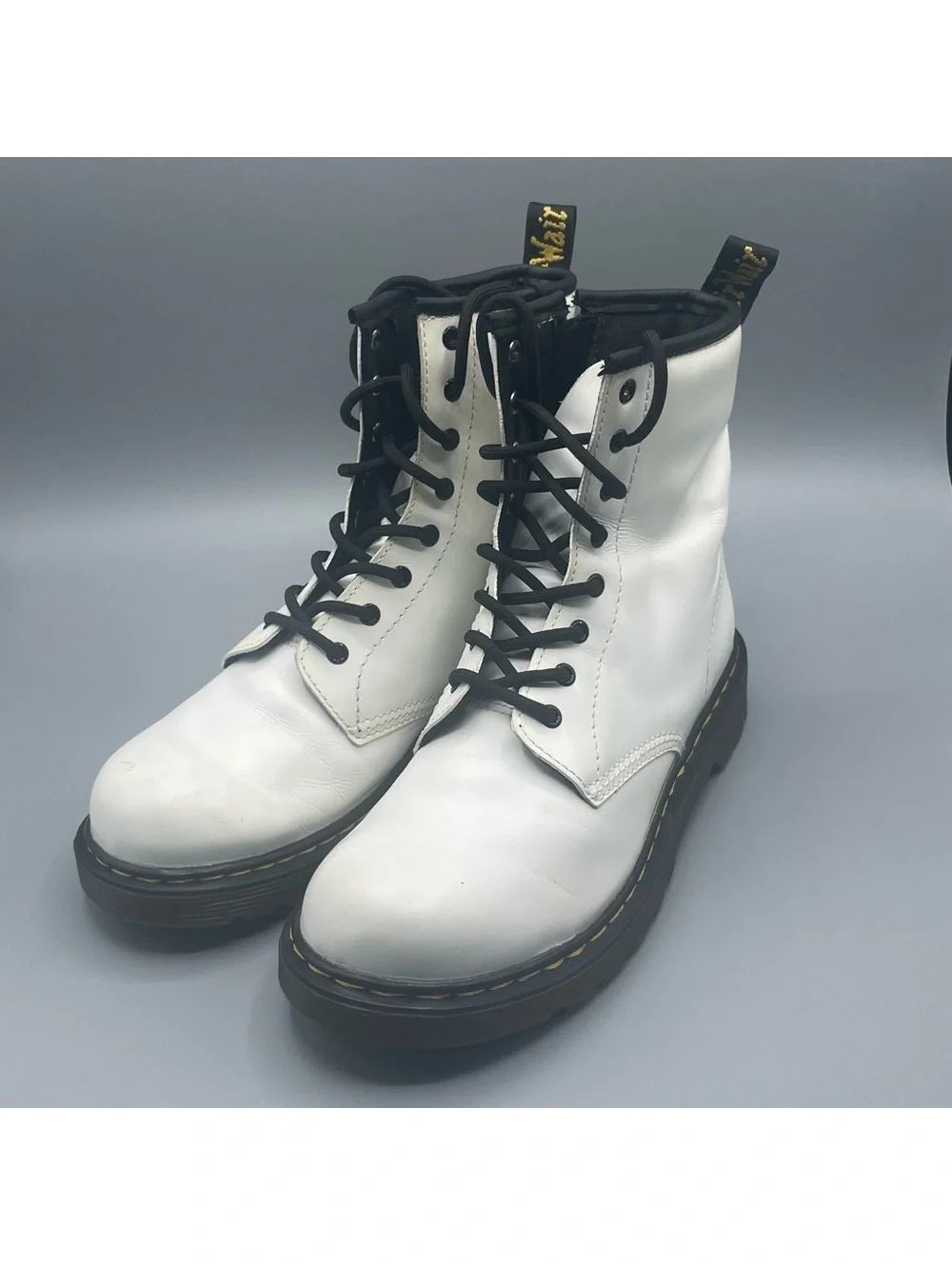 Dr. Martens White Lace-Up Boots